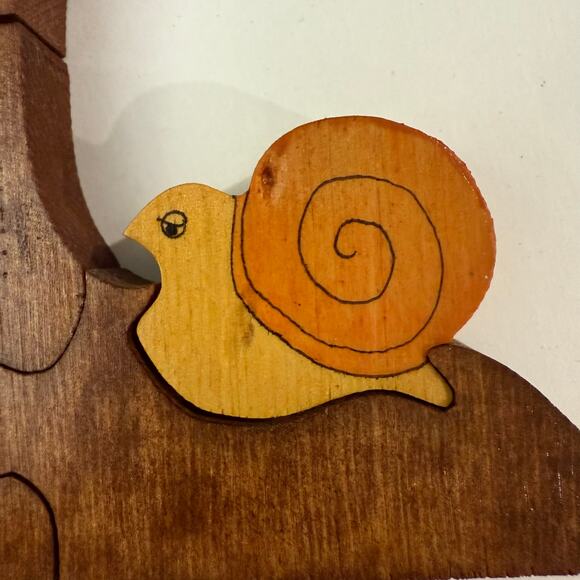 Vintage 1970s Wooden Puzzle Jenell Todd Woodland Animals Tire Swing Tree Painted - Picture 8 of 16